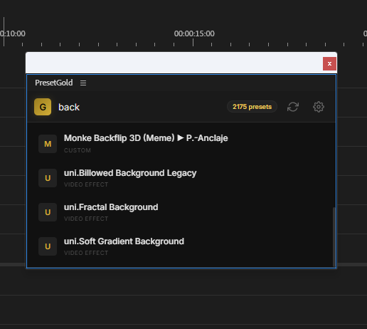 PresetGold UI