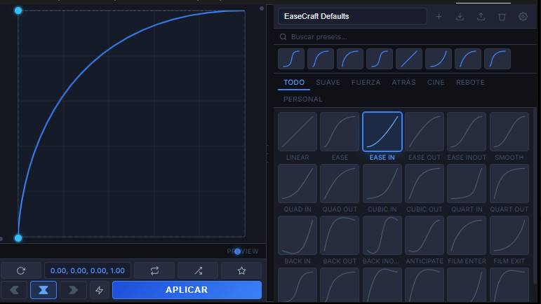 MotionFlow curve presets